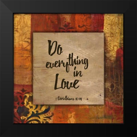 Do Everything in Love Autumn Blooms Black Modern Wood Framed Art Print by Haynes, Smith