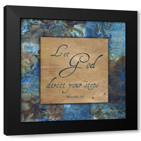 Let God Winter Rain Black Modern Wood Framed Art Print by Haynes, Smith
