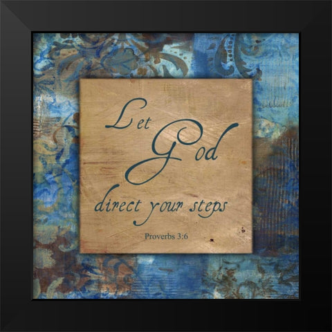 Let God Winter Rain Black Modern Wood Framed Art Print by Haynes, Smith