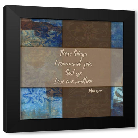 Love One Another Winter Rain Black Modern Wood Framed Art Print by Haynes, Smith