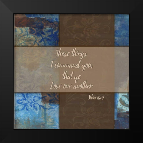 Love One Another Winter Rain Black Modern Wood Framed Art Print by Haynes, Smith