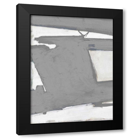 Paint Stroke Black Modern Wood Framed Art Print with Double Matting by Haynes, Smith