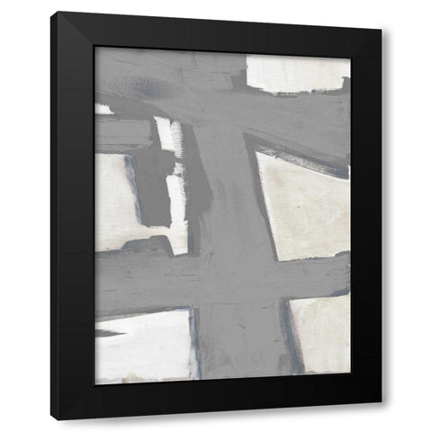 Paint Stroke Mate Black Modern Wood Framed Art Print by Haynes, Smith