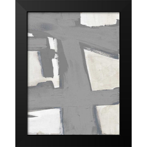 Paint Stroke Mate Black Modern Wood Framed Art Print by Haynes, Smith
