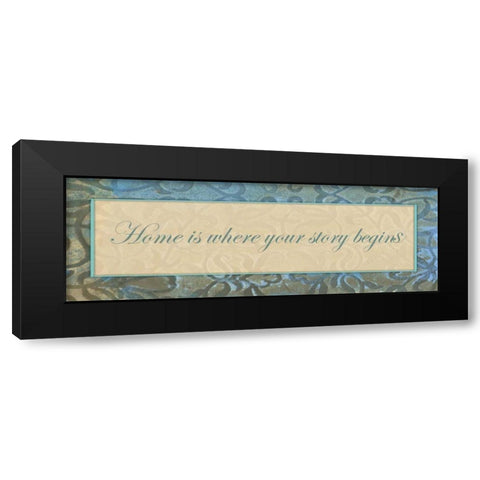 Home Story Black Modern Wood Framed Art Print by Haynes, Smith