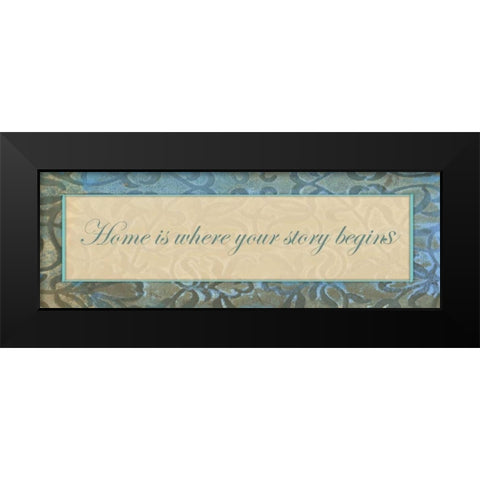 Home Story Black Modern Wood Framed Art Print by Haynes, Smith