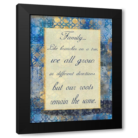 Family Roots Black Modern Wood Framed Art Print by Haynes, Smith