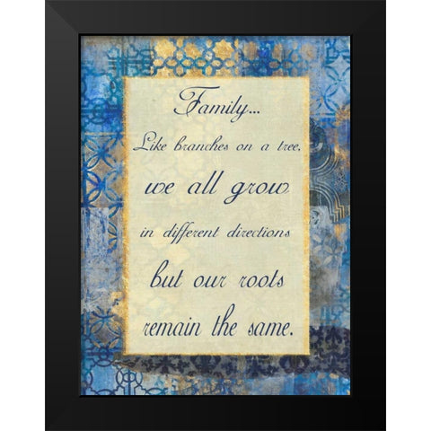 Family Roots Black Modern Wood Framed Art Print by Haynes, Smith