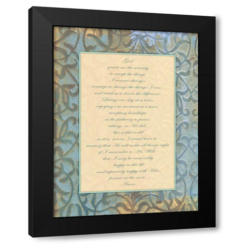God Serenity Black Modern Wood Framed Art Print by Haynes, Smith