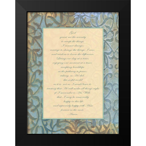 God Serenity Black Modern Wood Framed Art Print by Haynes, Smith