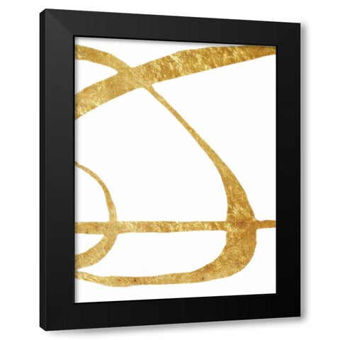 Golden Tinsel 2 Black Modern Wood Framed Art Print with Double Matting by Haynes, Smith