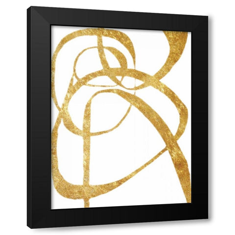 Golden Tinsel 3 Black Modern Wood Framed Art Print with Double Matting by Haynes, Smith