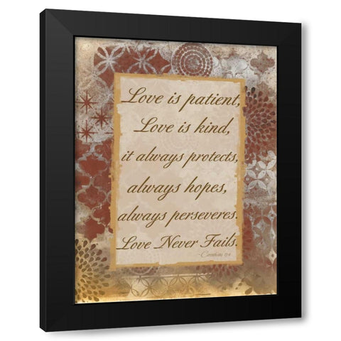 Loving Corinthians Black Modern Wood Framed Art Print by Haynes, Smith
