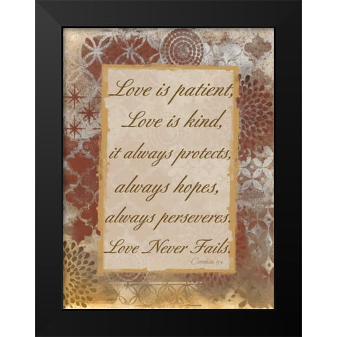 Loving Corinthians Black Modern Wood Framed Art Print by Haynes, Smith