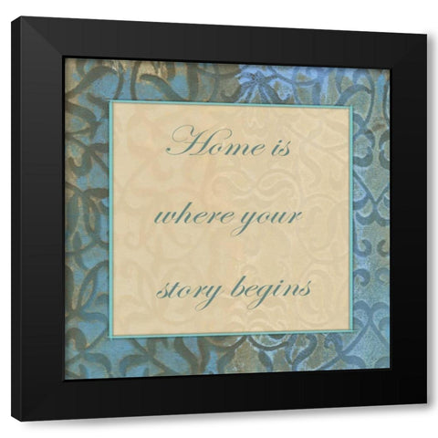 Home Story 3 Black Modern Wood Framed Art Print by Haynes, Smith