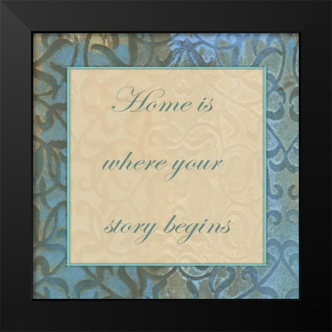 Home Story 3 Black Modern Wood Framed Art Print by Haynes, Smith