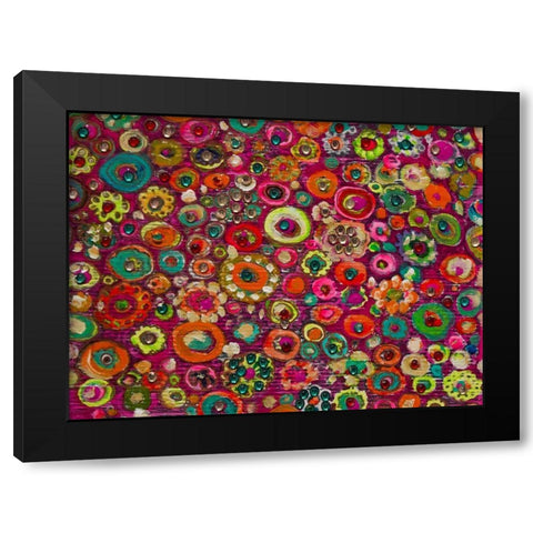 Hot Blooms Black Modern Wood Framed Art Print by Lewis, Sharalee