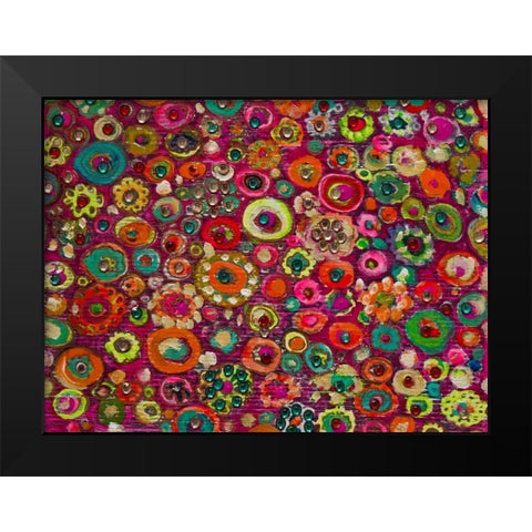 Hot Blooms Black Modern Wood Framed Art Print by Lewis, Sharalee