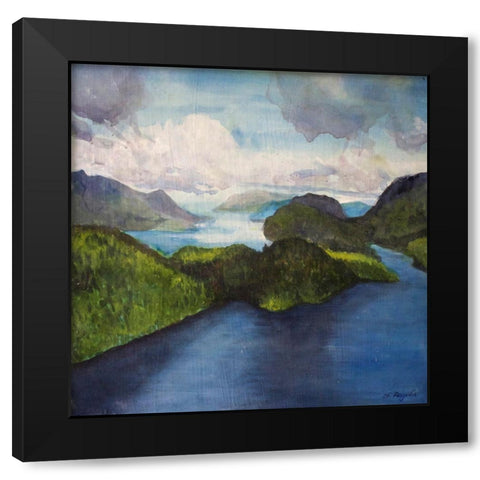 Island Gaze Black Modern Wood Framed Art Print by Lewis, Sharalee