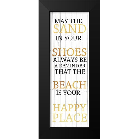 Sand In Your Shoes Gold Black Modern Wood Framed Art Print by Lewis, Sheldon