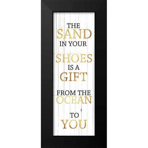 Gift From The Ocean Gold Black Modern Wood Framed Art Print by Lewis, Sheldon