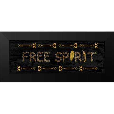 Free Spirit Black Modern Wood Framed Art Print by Lewis, Sheldon