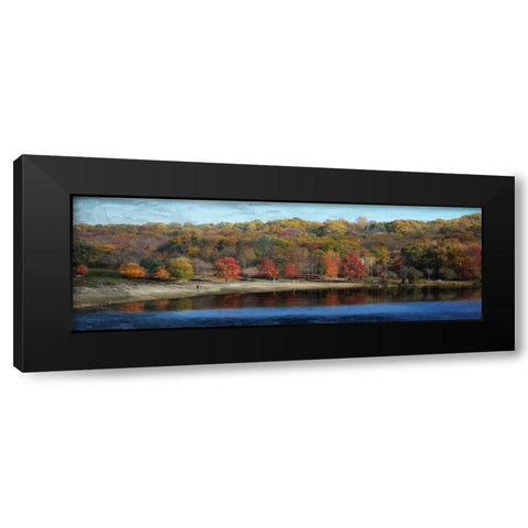 Painted Fall Black Modern Wood Framed Art Print with Double Matting by Lewis, Sheldon