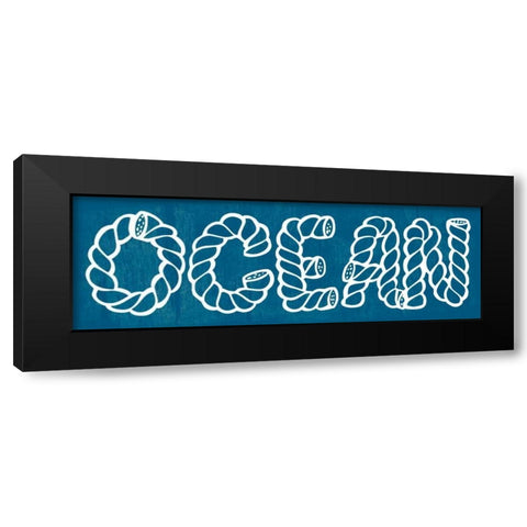 Blue Ocean Black Modern Wood Framed Art Print by Lewis, Sheldon