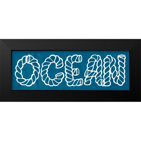 Blue Ocean Black Modern Wood Framed Art Print by Lewis, Sheldon