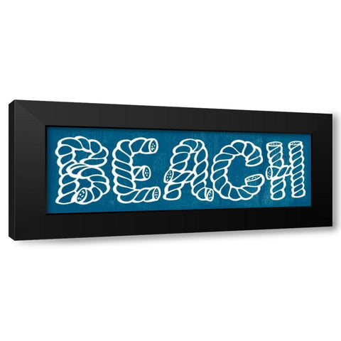 Blue Beach Black Modern Wood Framed Art Print by Lewis, Sheldon