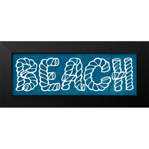 Blue Beach Black Modern Wood Framed Art Print by Lewis, Sheldon