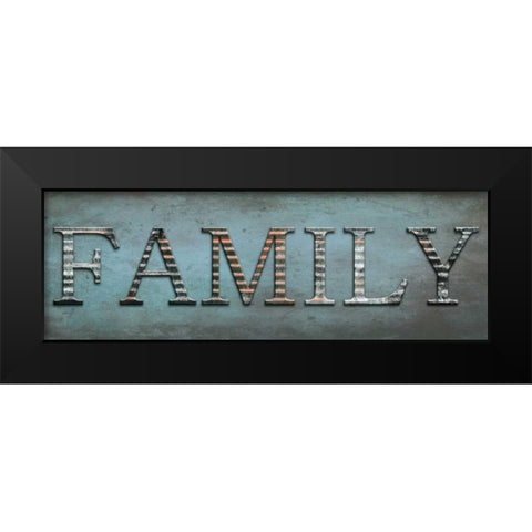 Family Sentiment Black Modern Wood Framed Art Print by Lewis, Sheldon
