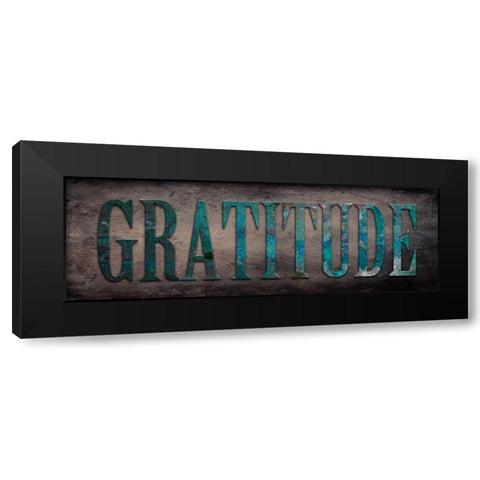 Gratitude Sentiment Black Modern Wood Framed Art Print by Lewis, Sheldon
