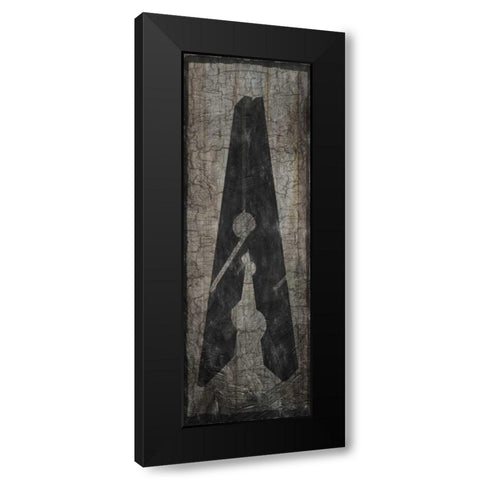 Retro Laundry Pin 2 Black Modern Wood Framed Art Print with Double Matting by Lewis, Sheldon