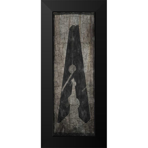 Retro Laundry Pin 2 Black Modern Wood Framed Art Print by Lewis, Sheldon
