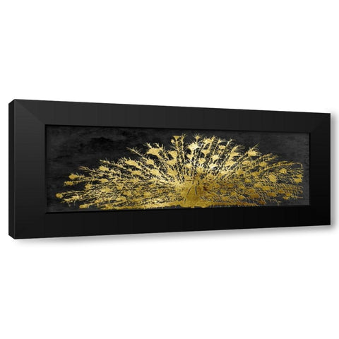 Golden Peacock Black Modern Wood Framed Art Print with Double Matting by Lewis, Sheldon
