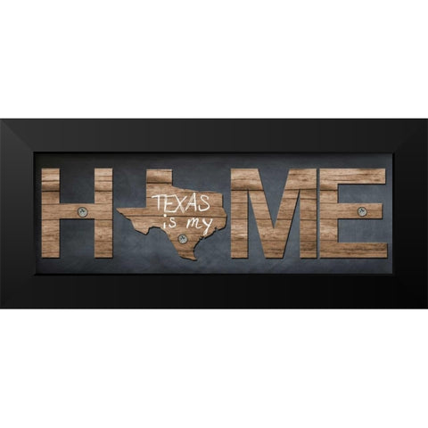 My Home Texas Black Modern Wood Framed Art Print by Lewis, Sheldon