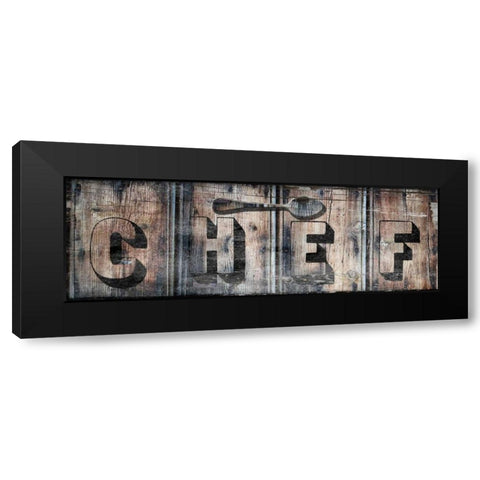 Chef Black Modern Wood Framed Art Print with Double Matting by Lewis, Sheldon