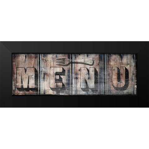 Menu Black Modern Wood Framed Art Print by Lewis, Sheldon