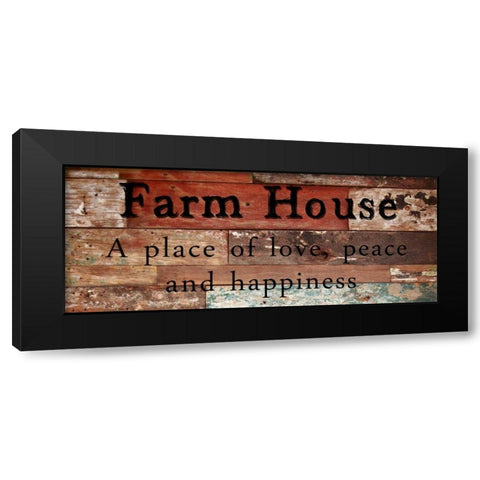 Farm House Happiness Black Modern Wood Framed Art Print with Double Matting by Lewis, Sheldon