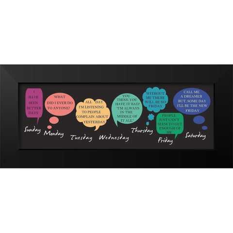 Take Me To Weekly Therapy Black Modern Wood Framed Art Print by Lewis, Sheldon