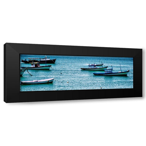 Coastal Brush Strokes Black Modern Wood Framed Art Print by Lewis, Sheldon