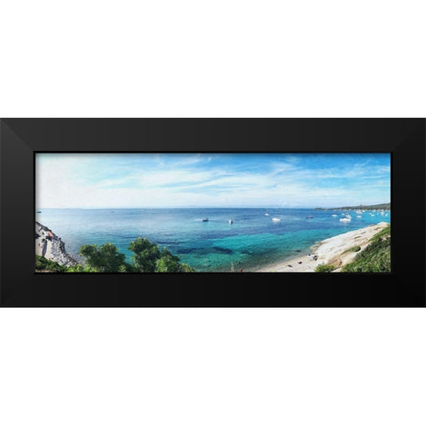 Coastal Brush Strokes 2 Black Modern Wood Framed Art Print by Lewis, Sheldon