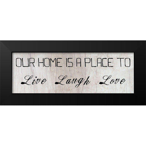 Live And Laugh Black Modern Wood Framed Art Print by Lewis, Sheldon