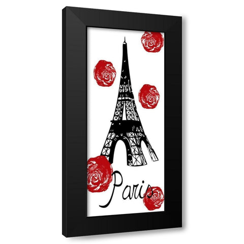 Red Paris Black Modern Wood Framed Art Print by Lewis, Sheldon