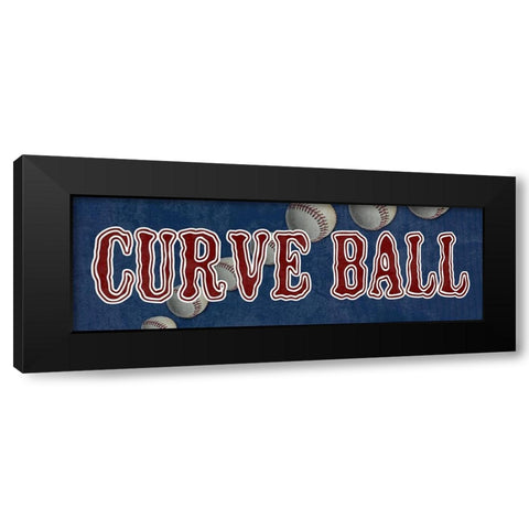 Curve Ball Black Modern Wood Framed Art Print with Double Matting by Lewis, Sheldon