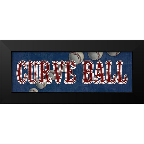 Curve Ball Black Modern Wood Framed Art Print by Lewis, Sheldon