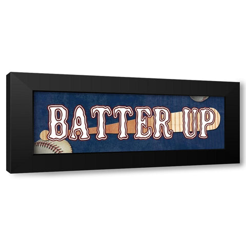 Batter Up Black Modern Wood Framed Art Print with Double Matting by Lewis, Sheldon
