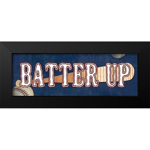 Batter Up Black Modern Wood Framed Art Print by Lewis, Sheldon
