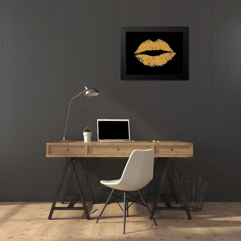 Kisses Black Modern Wood Framed Art Print by Lewis, Sheldon